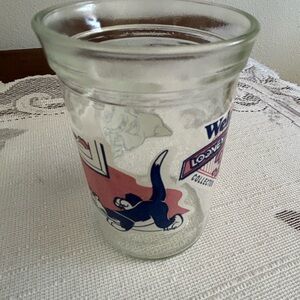 Vintage Welch's Jelly Jar Juice Glass Cup Looney Tunes Sylvester Tweety Hector